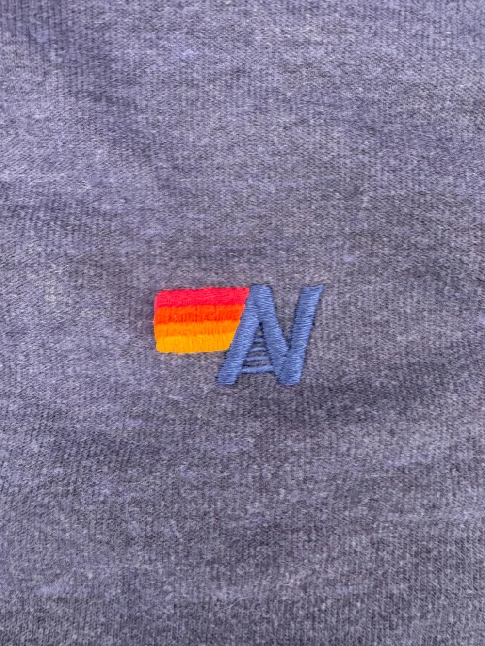 Aviator Nation Navy Crewneck Sweater with Rainbow Trim